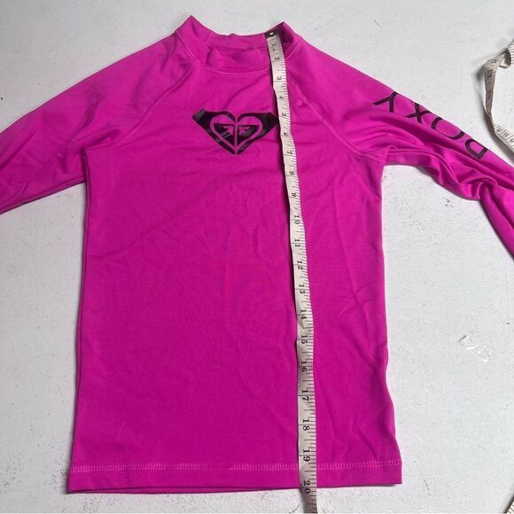 Roxy Kids Pink Swim Rashguard Shirt size small hot pink - Picture 2 of 7
